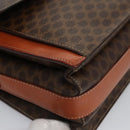CELINE Macadam Canvas Shoulder Bag PVC Leather Brown Auth 110507-9