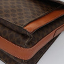 CELINE Macadam Canvas Shoulder Bag PVC Leather Brown Auth 110507-11