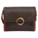 CELINE Macadam Canvas Shoulder Bag PVC Leather Brown Auth 110507-13