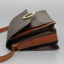 CELINE Macadam Canvas Shoulder Bag PVC Leather Brown Auth 110507-4