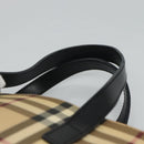 BURBERRY Nova Check Tote Bag PVC Leather Beige Black Auth 110513-8