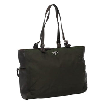 PRADA Tote Bag Nylon Green Auth 110543