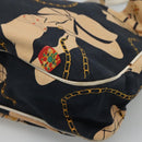 CHANEL Mademoiselle Tote Bag Canvas Navy CC Auth 110544A-10