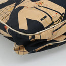 CHANEL Mademoiselle Tote Bag Canvas Navy CC Auth 110544A-14