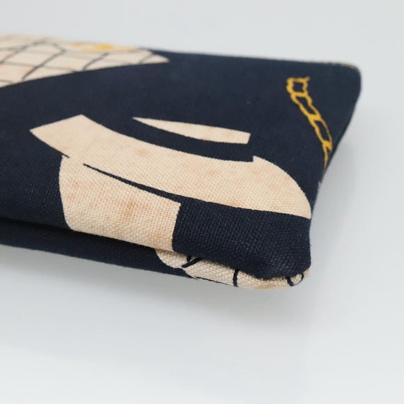 CHANEL Mademoiselle Tote Bag Canvas Navy CC Auth 110544