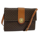 CELINE Macadam Canvas Shoulder Bag PVC Leather Brown Auth 110551-1