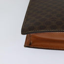 CELINE Macadam Canvas Shoulder Bag PVC Leather Brown Auth 110551-12