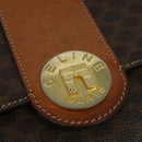 CELINE Macadam Canvas Shoulder Bag PVC Leather Brown Auth 110551-14