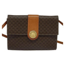 CELINE Macadam Canvas Shoulder Bag PVC Leather Brown Auth 110551-2