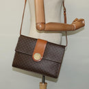 CELINE Macadam Canvas Shoulder Bag PVC Leather Brown Auth 110551-21