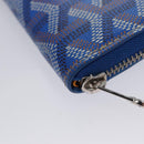 GOYARD Herringbone Coin Purse Leather Blue Auth 110579AM-17