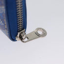 GOYARD Herringbone Coin Purse Leather Blue Auth 110579AM-7
