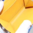 GOYARD Herringbone Coin Purse Leather Blue Auth 110579AM-9