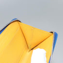 GOYARD Herringbone Coin Purse Leather Blue Auth 110579AM-10