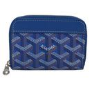 GOYARD Herringbone Coin Purse Leather Blue Auth 110579AM-13