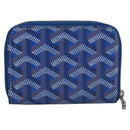 GOYARD Herringbone Coin Purse Leather Blue Auth 110579AM-2