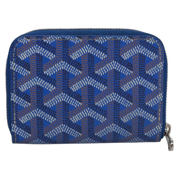 GOYARD Herringbone Coin Purse Leather Blue Auth 110579AM - 0