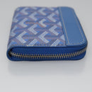 GOYARD Herringbone Coin Purse Leather Blue Auth 110579AM-3