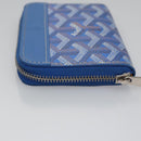 GOYARD Herringbone Coin Purse Leather Blue Auth 110579AM-4