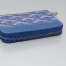 GOYARD Herringbone Coin Purse Leather Blue Auth 110579AM-5