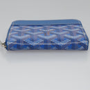 GOYARD Herringbone Coin Purse Leather Blue Auth 110579AM-6