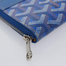 GOYARD Herringbone Coin Purse Leather Blue Auth 110579AM-14