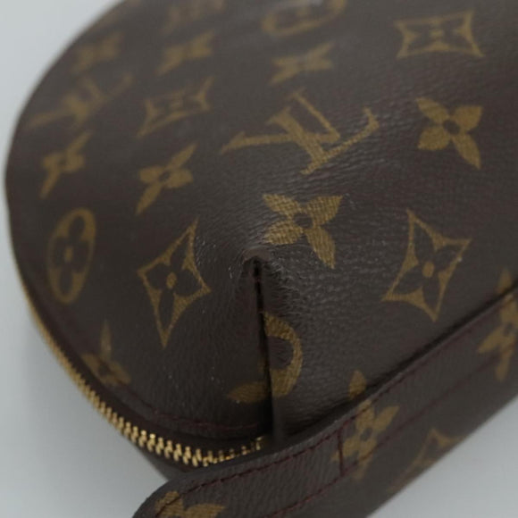 LOUIS VUITTON Monogram Trousse Demi Ronde Cosmetic Pouch M47520 LV Auth 110615