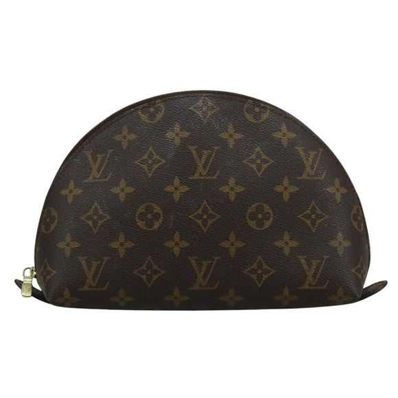 LOUIS VUITTON Monogram Trousse Demi Ronde Cosmetic Pouch M47520 LV Auth 110615