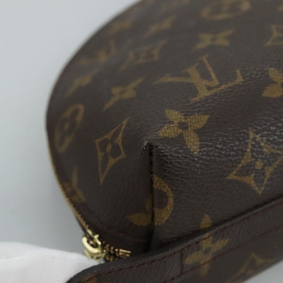 LOUIS VUITTON Monogram Trousse Demi Ronde Cosmetic Pouch M47520 LV Auth 110615