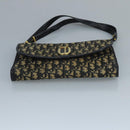 Christian Dior Trotter Canvas Shoulder Bag Navy Gold Auth 110661-5