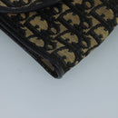 Christian Dior Trotter Canvas Shoulder Bag Navy Gold Auth 110661-15