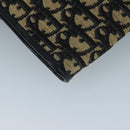 Christian Dior Trotter Canvas Shoulder Bag Navy Gold Auth 110661-17