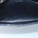 Christian Dior Trotter Canvas Shoulder Bag Navy Gold Auth 110661-12