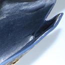 Christian Dior Trotter Canvas Shoulder Bag Navy Gold Auth 110661-18