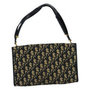 Christian Dior Trotter Canvas Shoulder Bag Navy Gold Auth 110661-2