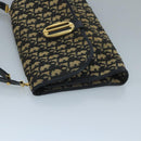 Christian Dior Trotter Canvas Shoulder Bag Navy Gold Auth 110661-4