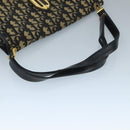 Christian Dior Trotter Canvas Shoulder Bag Navy Gold Auth 110661-7