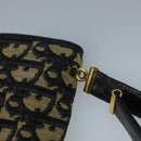 Christian Dior Trotter Canvas Shoulder Bag Navy Gold Auth 110661-9