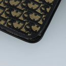 Christian Dior Trotter Canvas Shoulder Bag Navy Gold Auth 110662-16