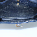 Christian Dior Trotter Canvas Shoulder Bag Navy Gold Auth 110662-11