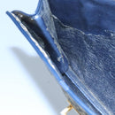 Christian Dior Trotter Canvas Shoulder Bag Navy Gold Auth 110662-18