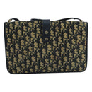 Christian Dior Trotter Canvas Shoulder Bag Navy Gold Auth 110662-2