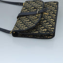 Christian Dior Trotter Canvas Shoulder Bag Navy Gold Auth 110662-4
