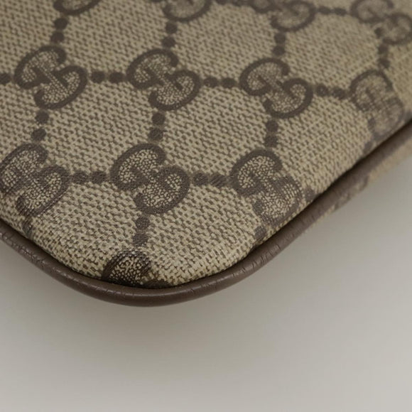 GUCCI GG Supreme Web Sherry Line Shoulder Bag PVC Beige Gold Auth 110668