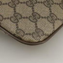 GUCCI GG Supreme Web Sherry Line Shoulder Bag PVC Beige Gold Auth 110668-13