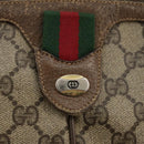 GUCCI GG Supreme Web Sherry Line Shoulder Bag PVC Beige Gold Auth 110668-16