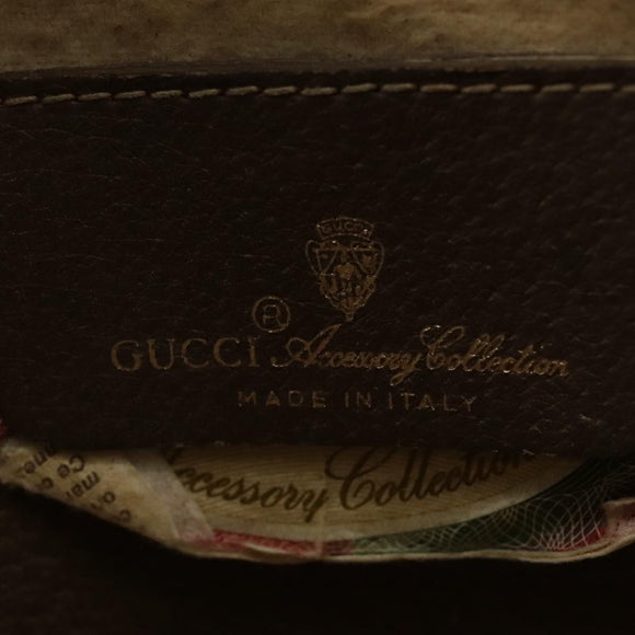 GUCCI GG Supreme Web Sherry Line Shoulder Bag PVC Beige Gold Auth 110668