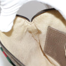 GUCCI GG Supreme Web Sherry Line Shoulder Bag PVC Beige Gold Auth 110668-21