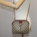 GUCCI GG Supreme Web Sherry Line Shoulder Bag PVC Beige Gold Auth 110668-24