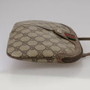GUCCI GG Supreme Web Sherry Line Shoulder Bag PVC Beige Gold Auth 110668-4